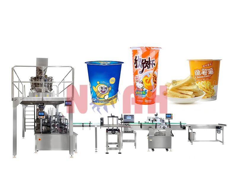 全自动零食颗粒杯灌装封口机生产线